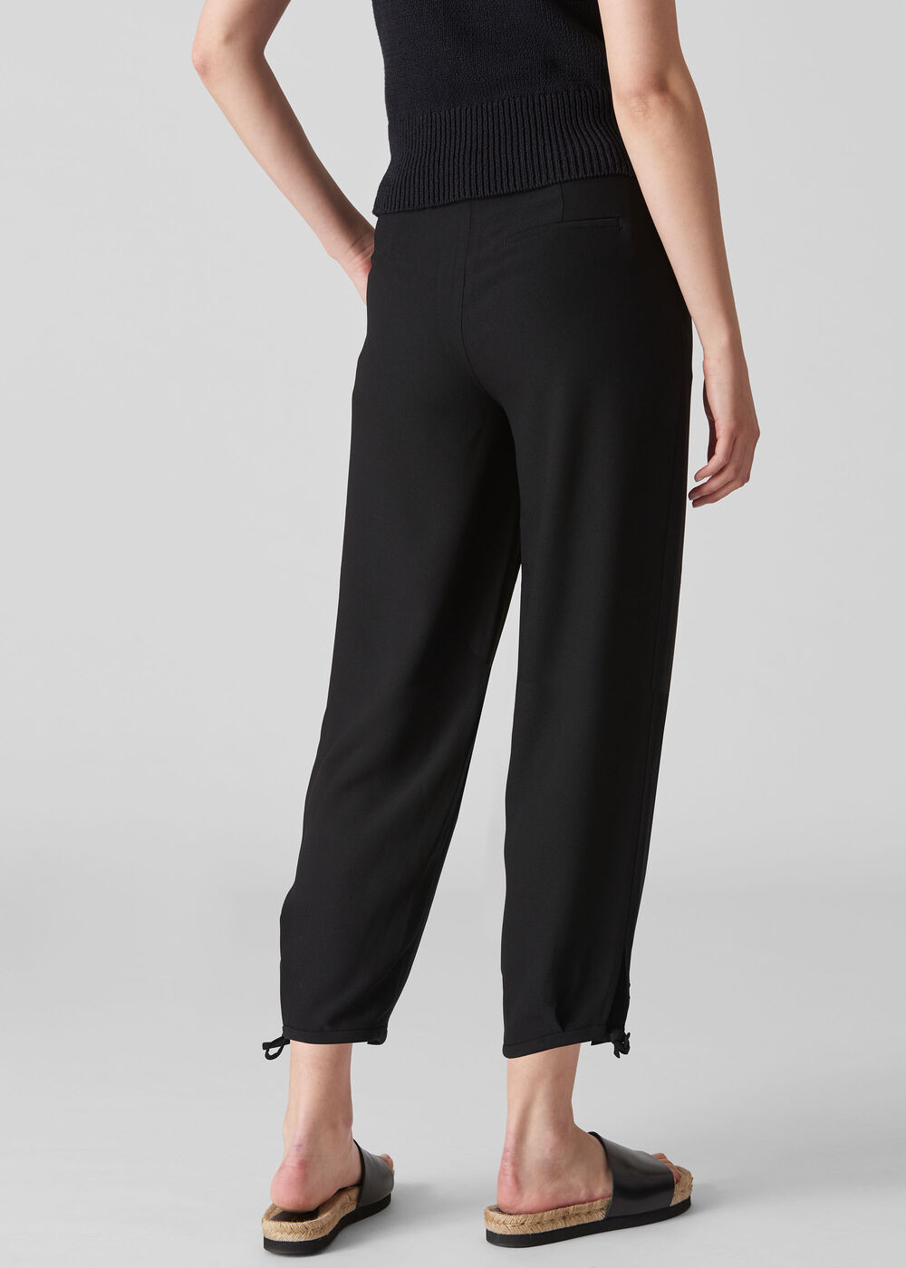 Volume Hem Fluid Trouser Black