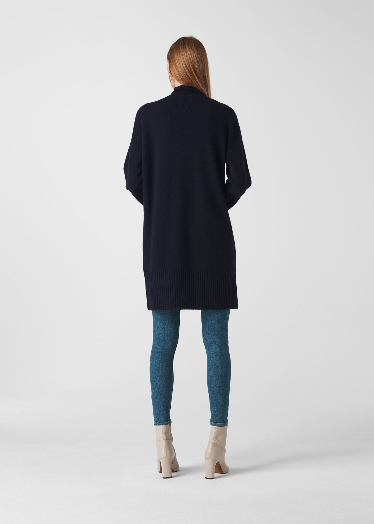 Navy Rib Sleeve Knit Dress WHISTLES