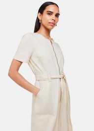 Short Sleeve Denim Jumpsuit