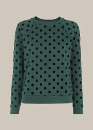 Flocked Spot Sweatshirt