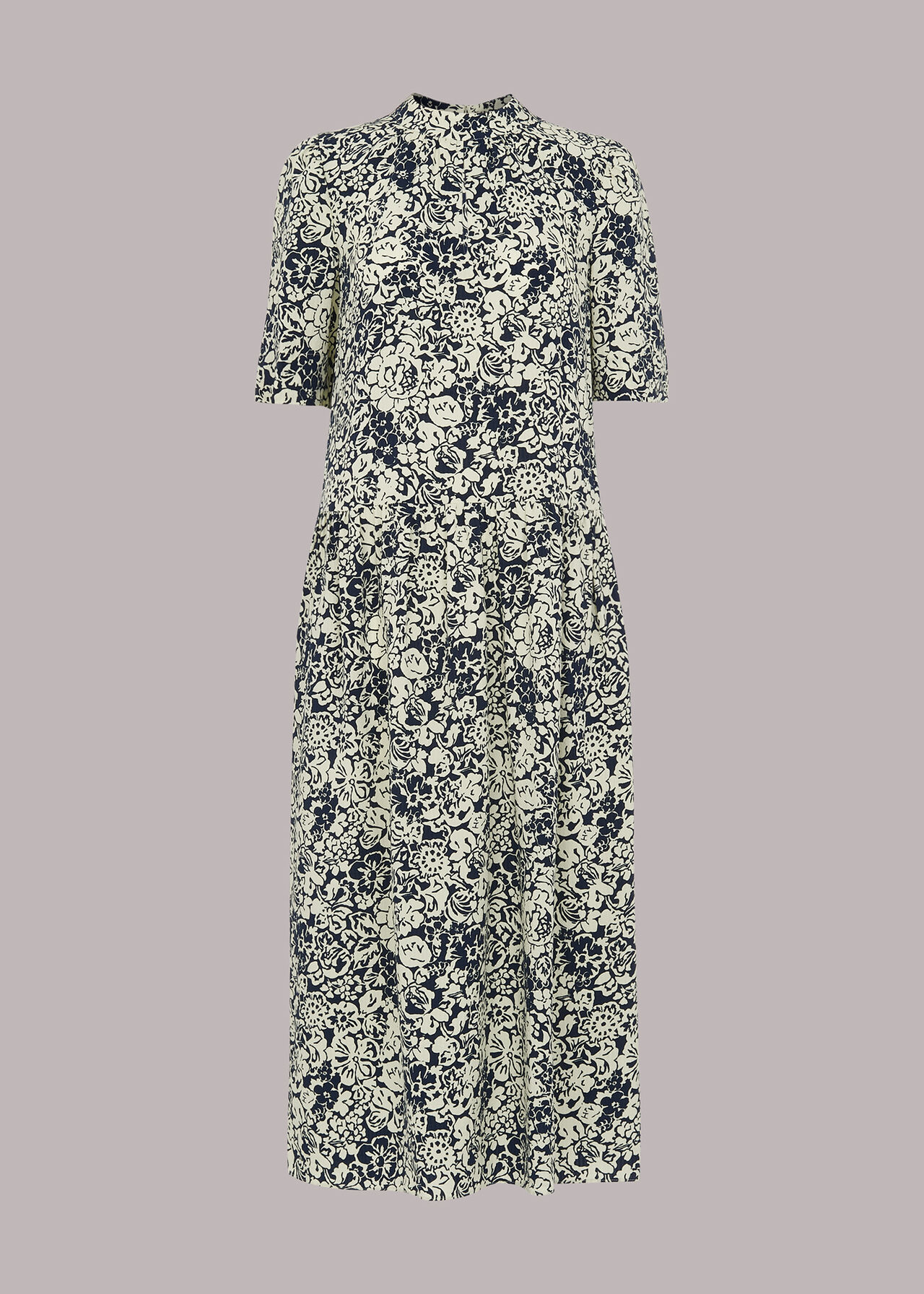 Graphic Floral Trapeze Dress