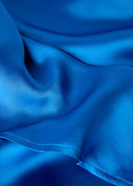 V Neck Ruffle Satin Dress