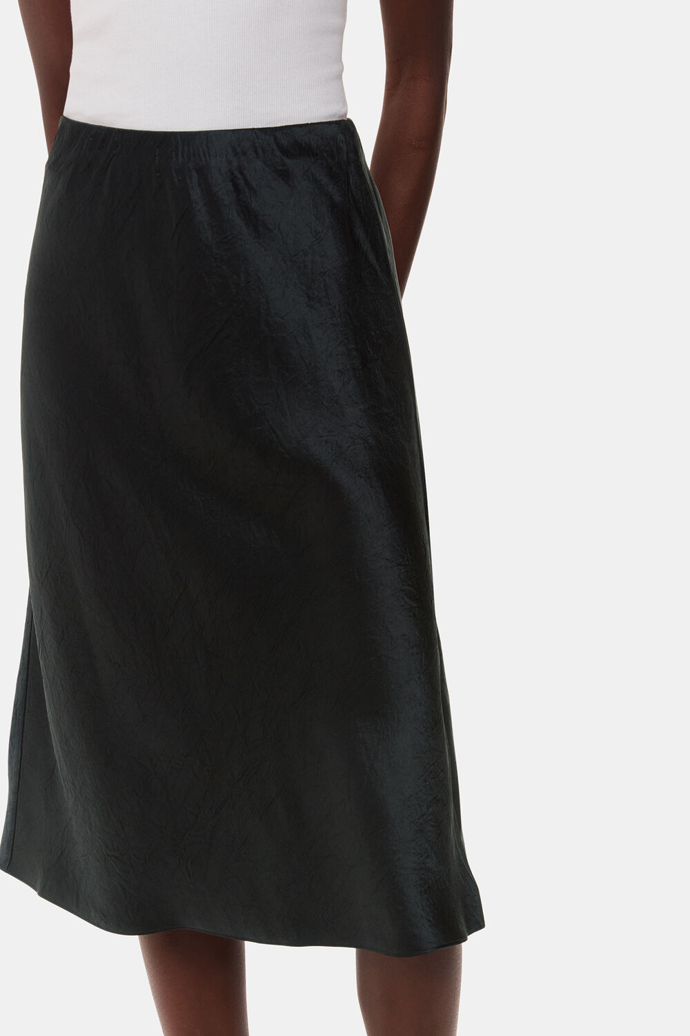 Satin Knee Length Skirt