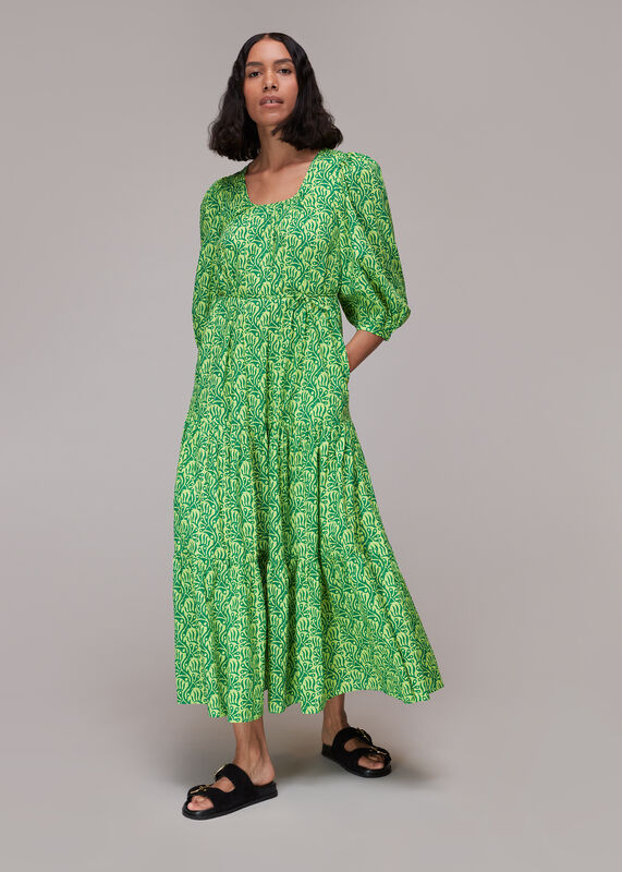 Green Climbing Vine Trapeze Dress