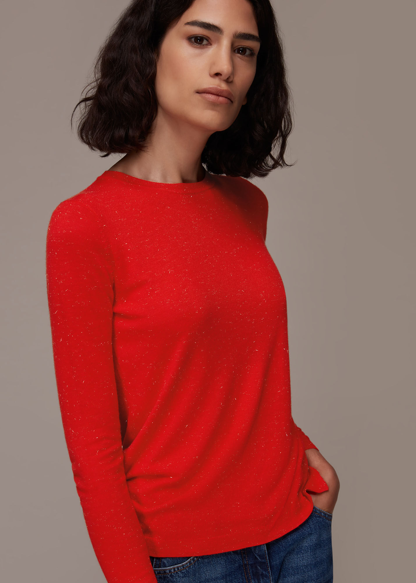 Red Annie Sparkle Knit | WHISTLES