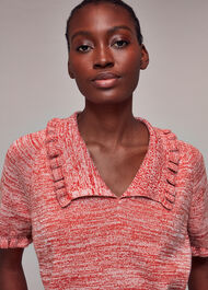 Frill Collar Short Sleeve Knit