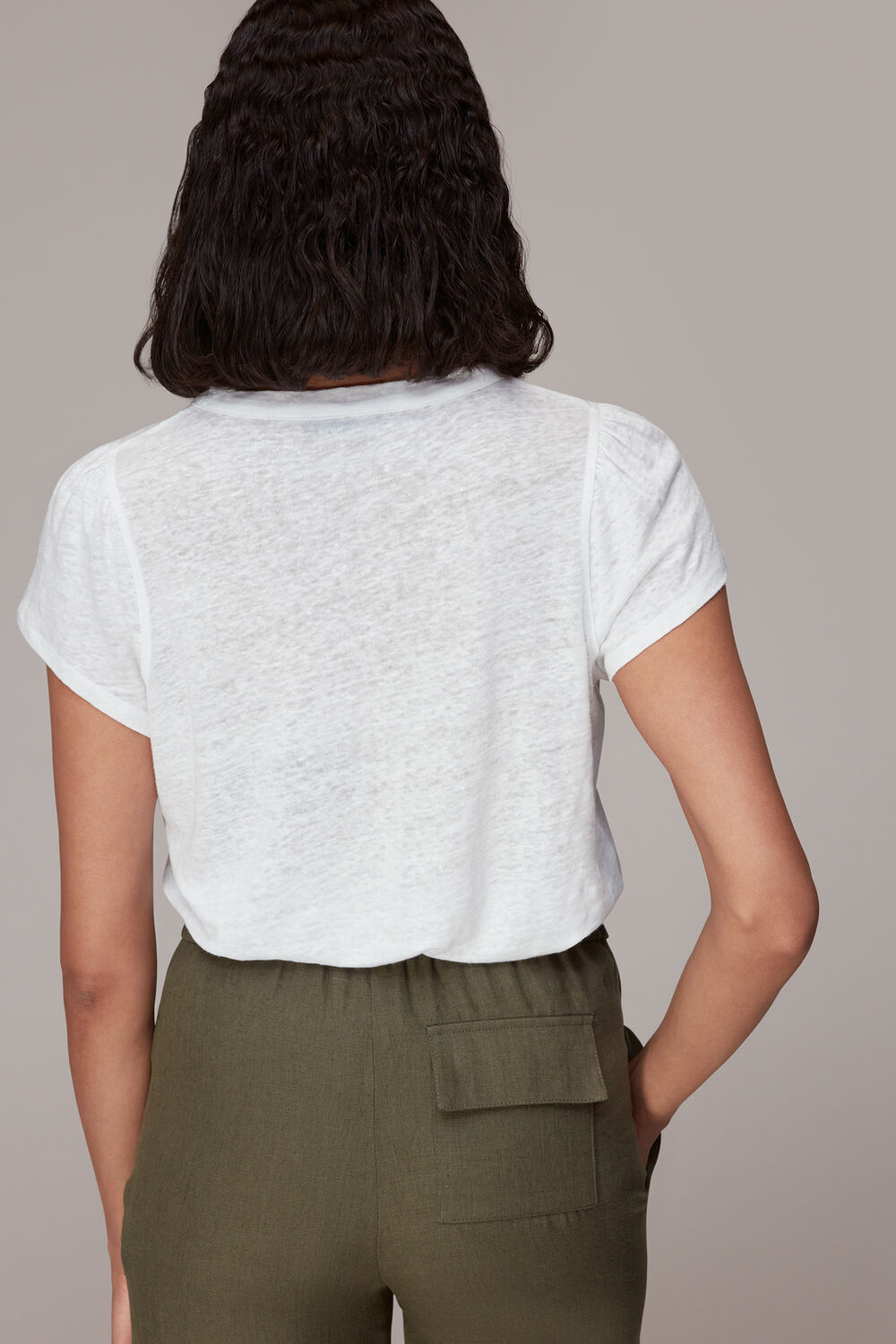 Cada Button Linen Mix Tee