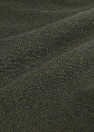 Funnel Neck Wool Midi Dress