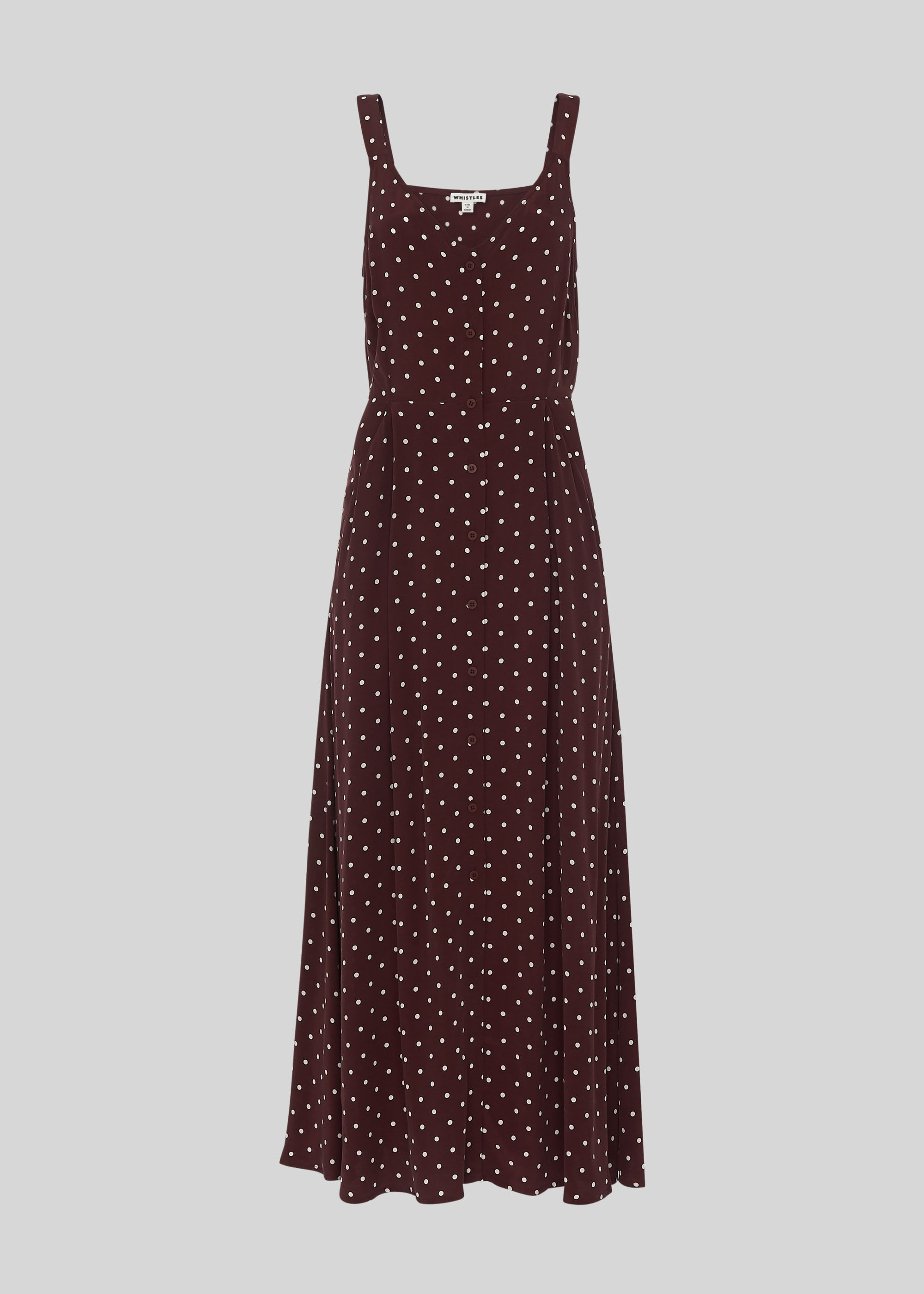 whistles burgundy spot dress