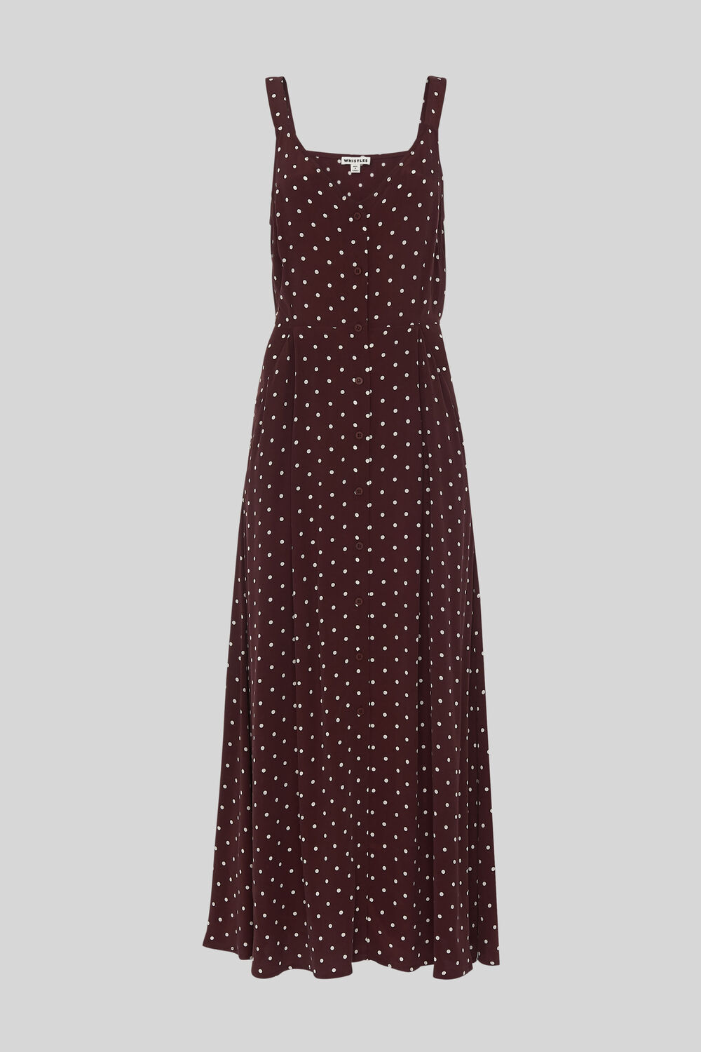 Spot Print Maxi Dress Burgundy