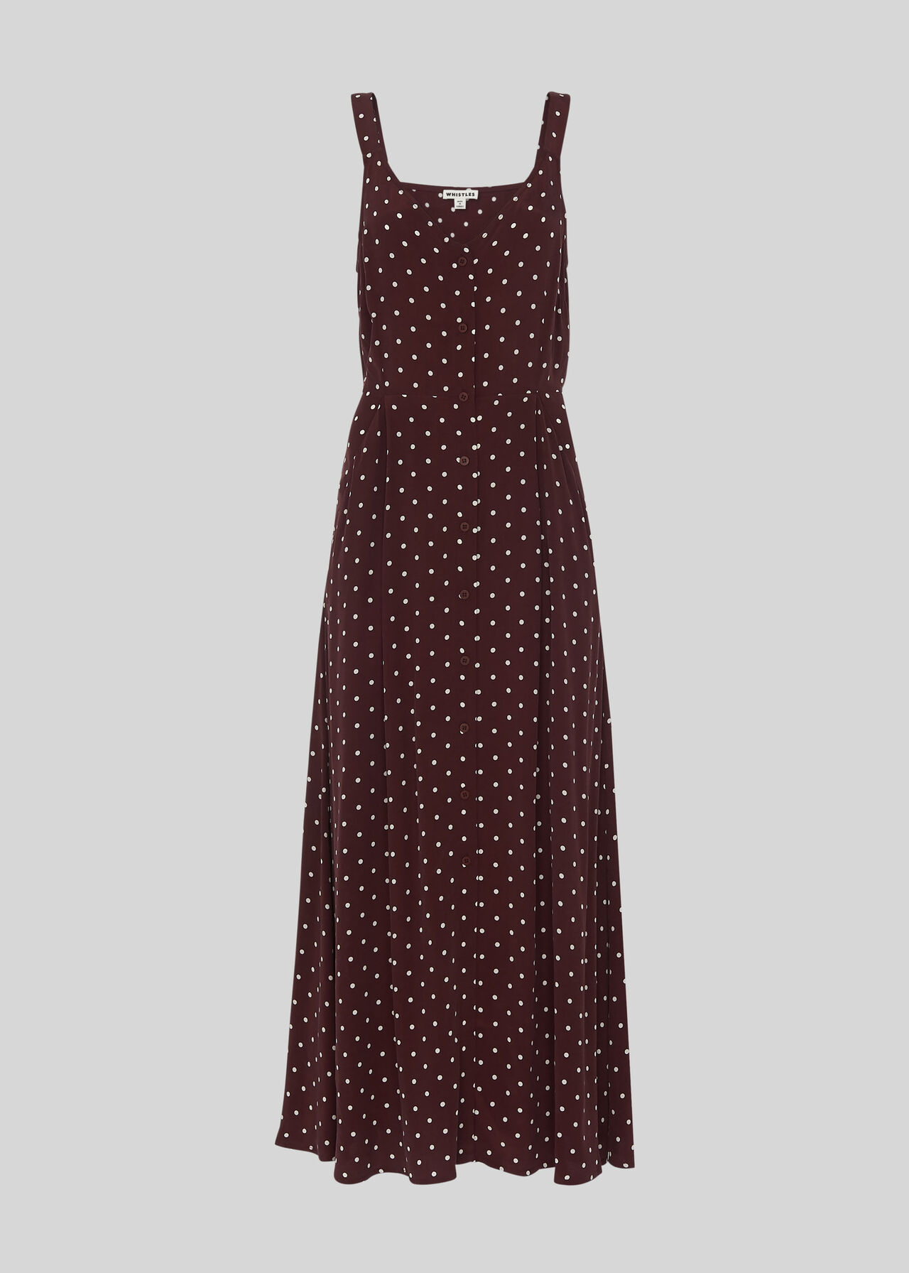 Spot Print Maxi Dress Burgundy