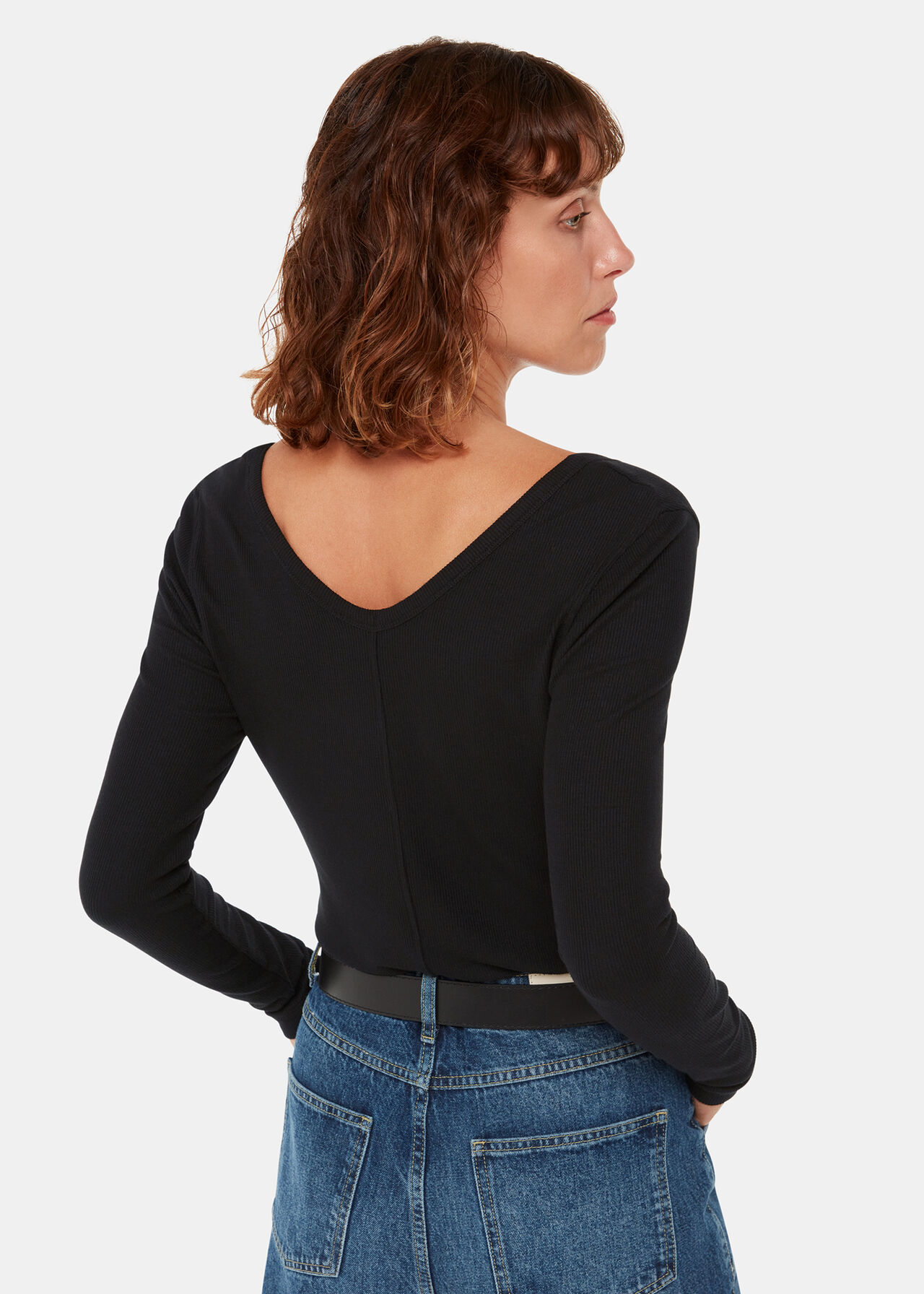 Essential Ribbed V Neck