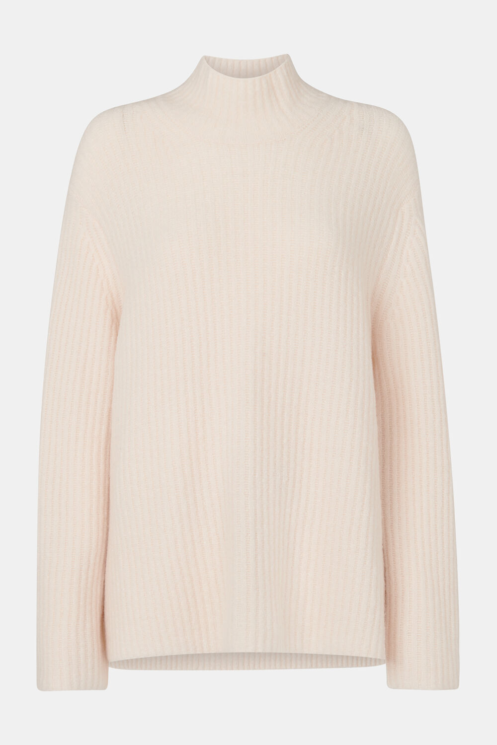 Wool Mix Rib Funnel Neck
