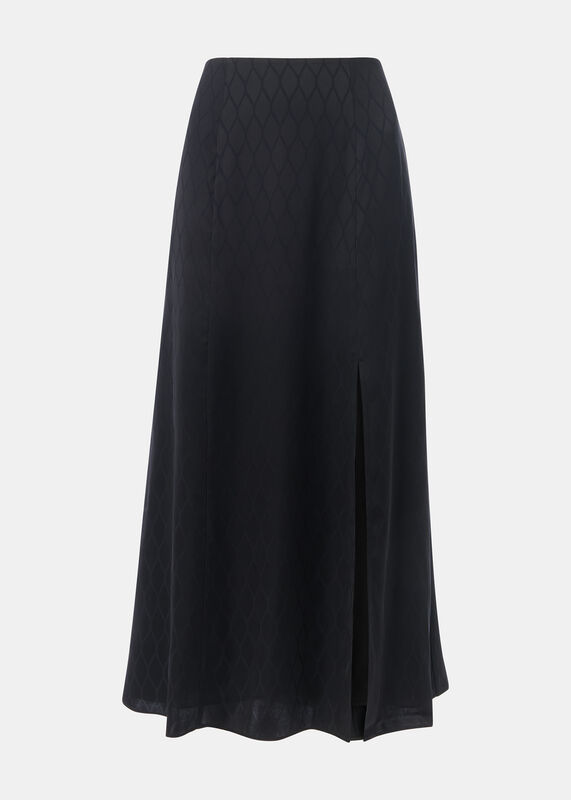 Black Diamond Jacquard Midi Skirt