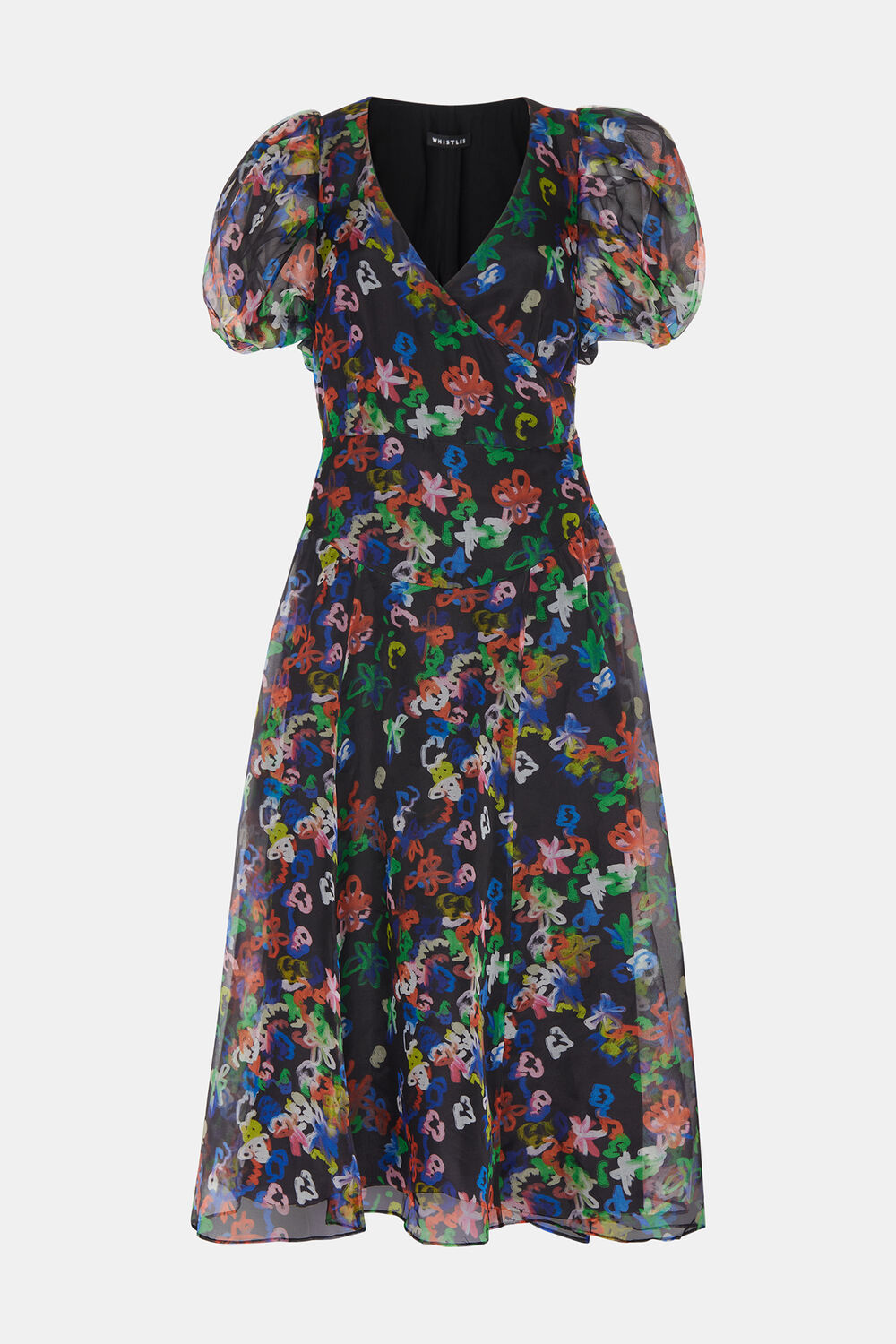Scribble Organza Silk Dress