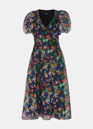Scribble Organza Silk Dress