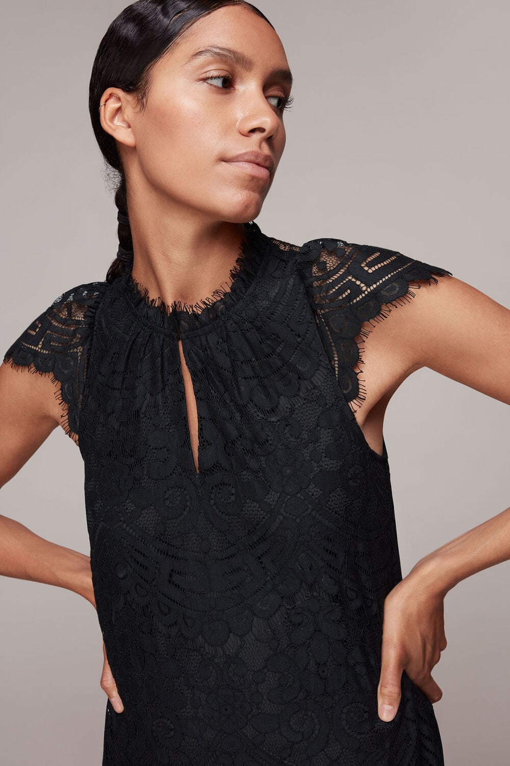 Lace Detail Trapeze Dress