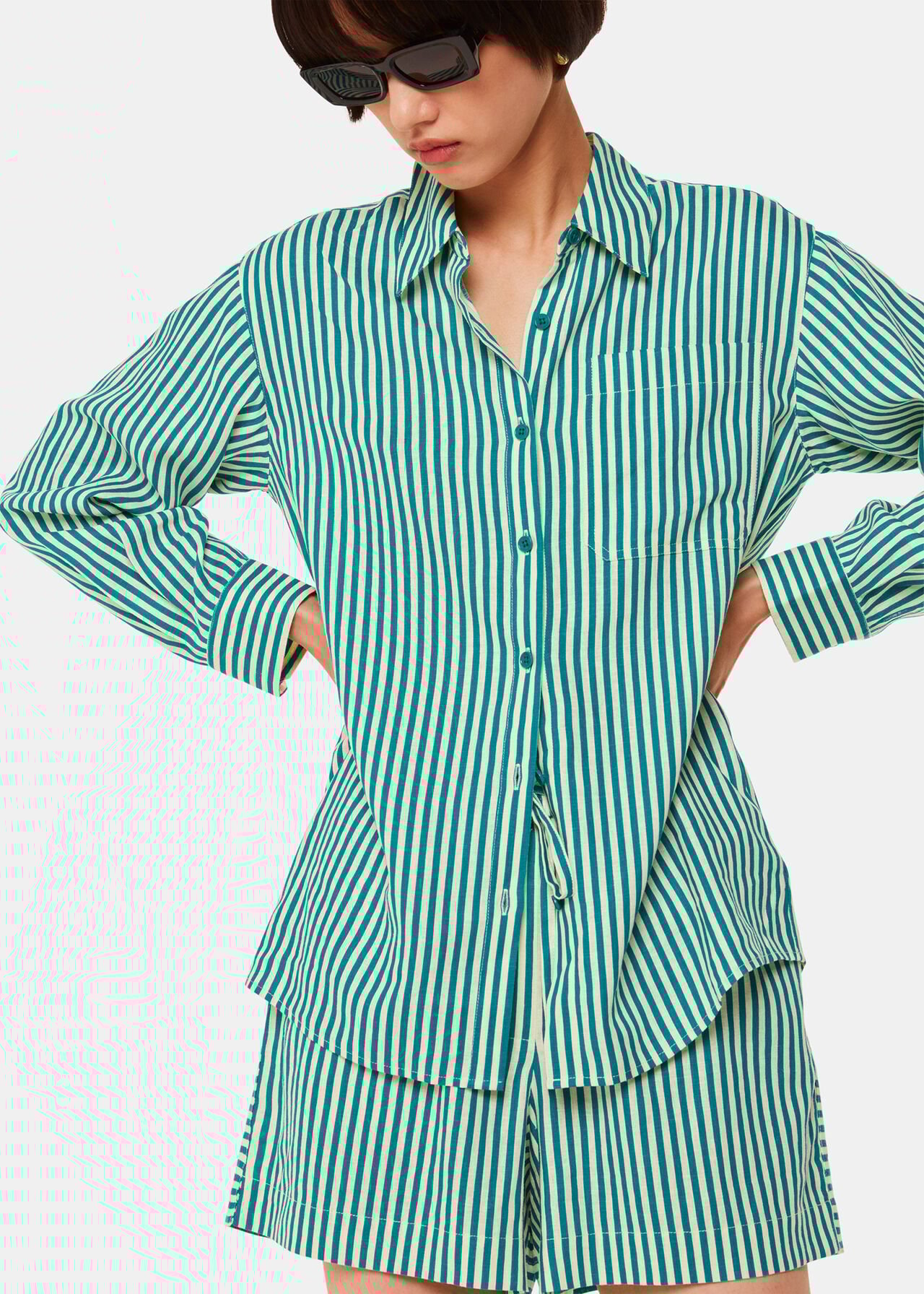 Stripe Linen Blend Short