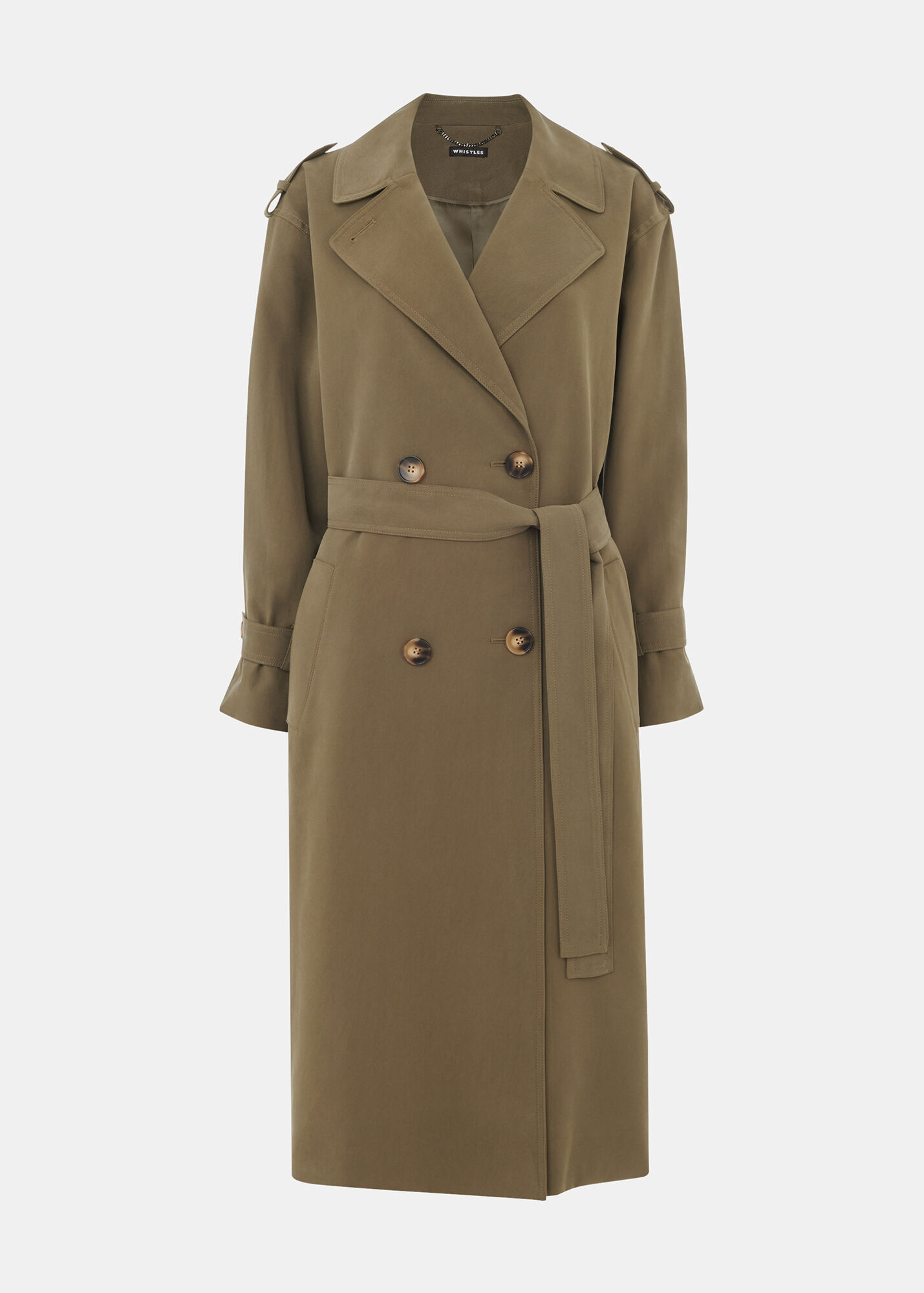 Khaki Riley Trench Coat WHISTLES Whistles US