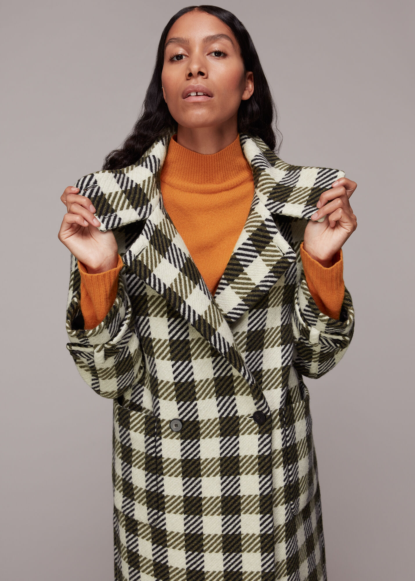 Gabriella Wool Check Coat |