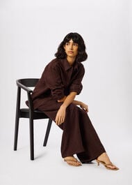 Suede Toe Post Heeled Mule