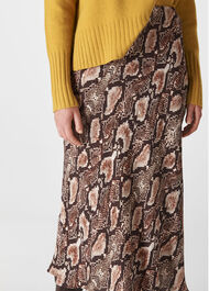 Snake Print Bias Cut Skirt Snake Print
