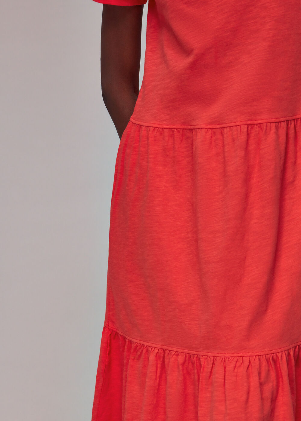Tiered Jersey Midi Dress