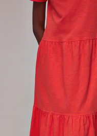 Tiered Jersey Midi Dress