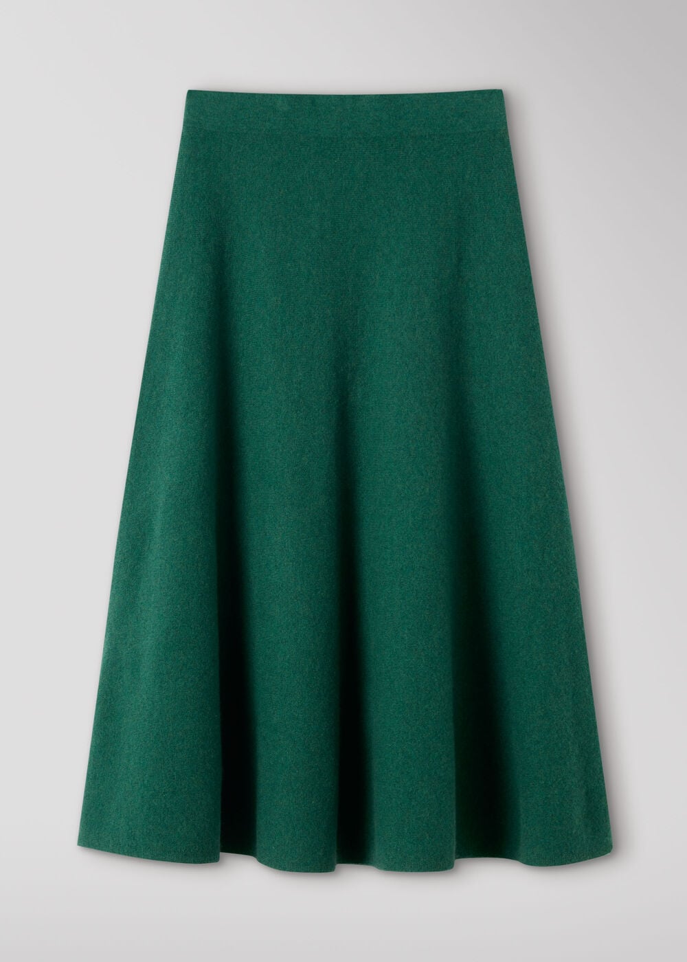 Green Wool Knitted Midi Skirt