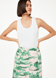 Waving Palms Button Skirt