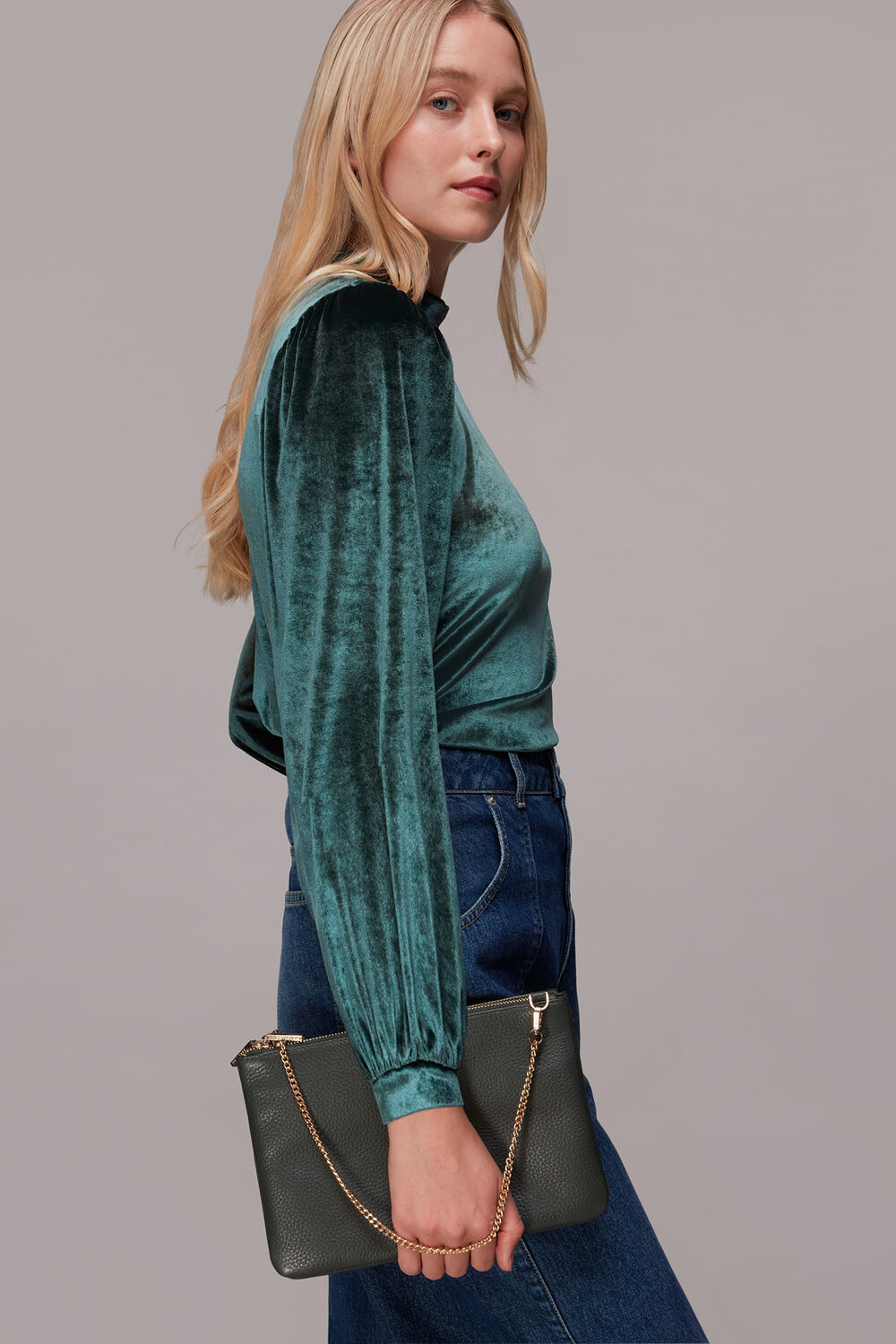 High Neck Velvet Top