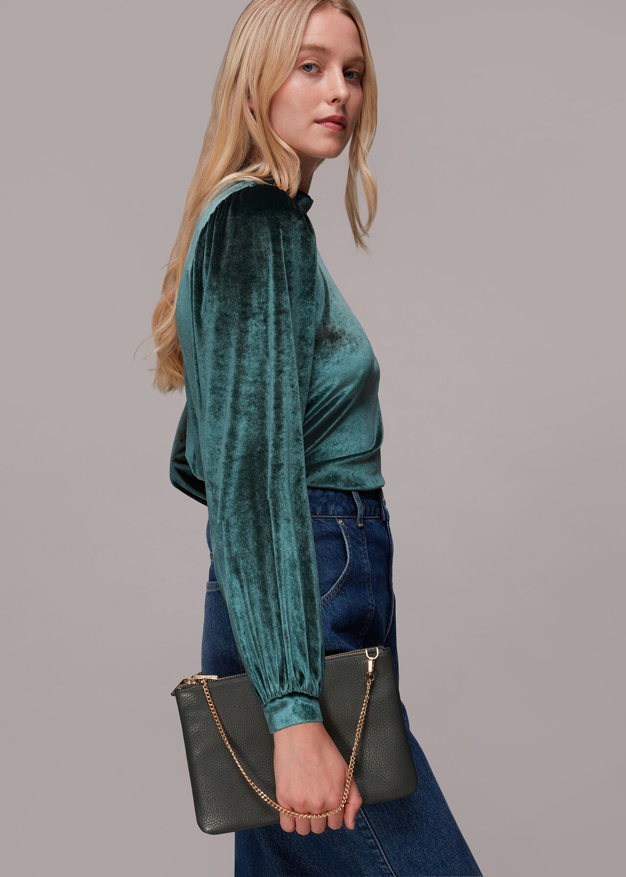High Neck Velvet Top