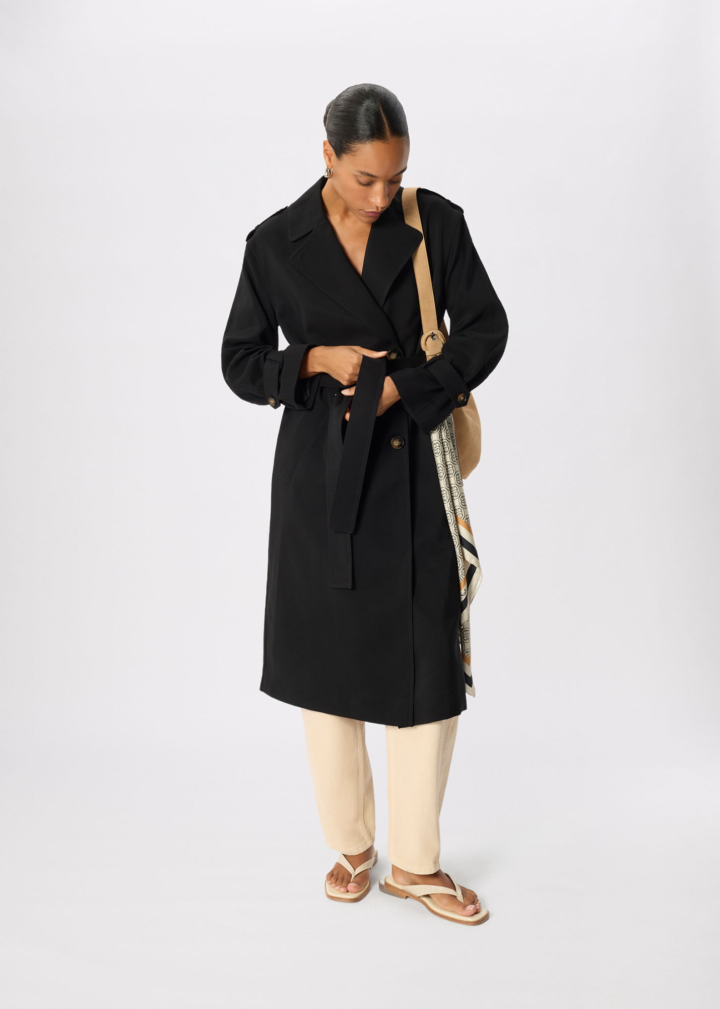 Black Riley Trench Coat | WHISTLES | Whistles US |
