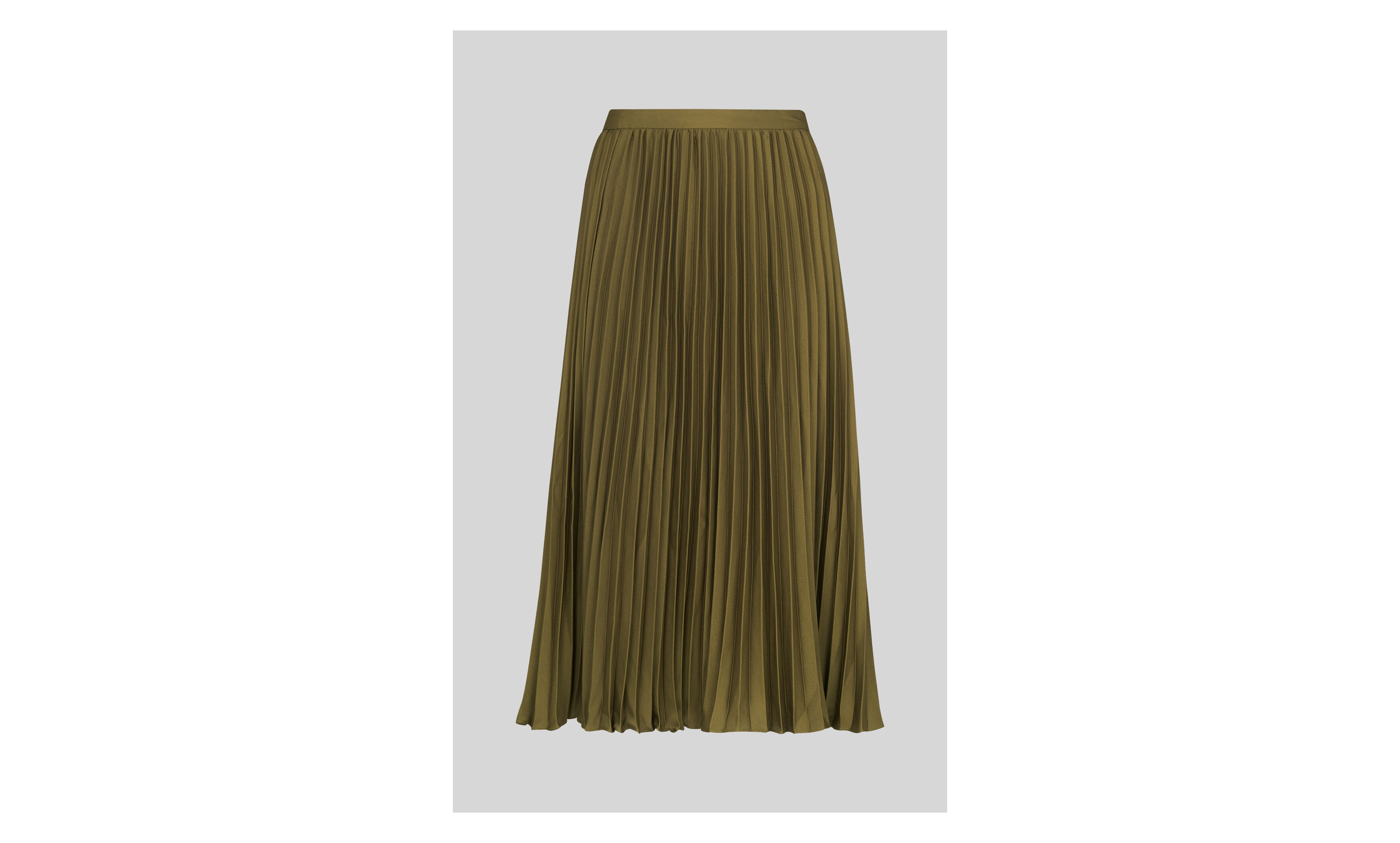 New look khaki green recht pleated skirt