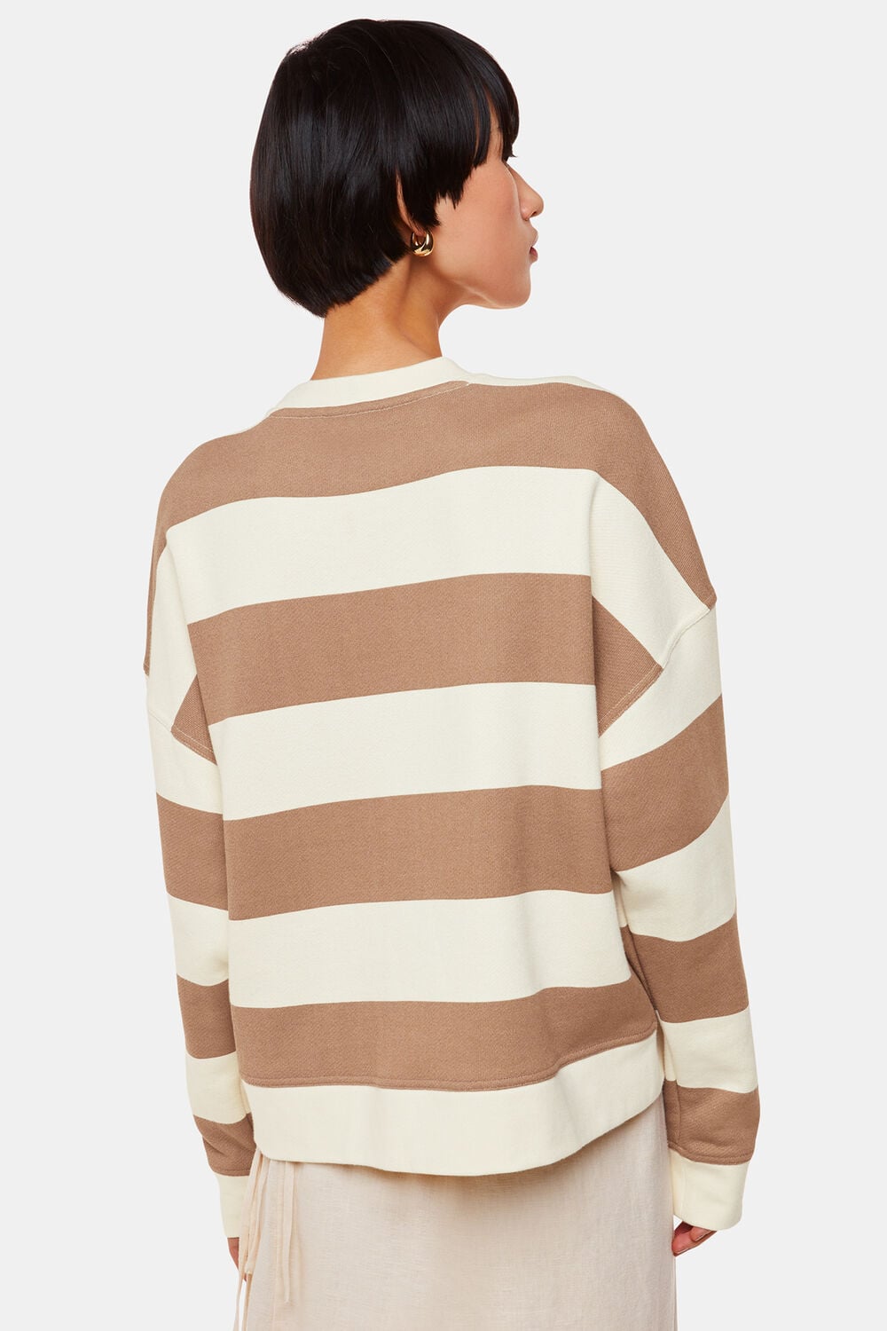 Ivory Wide Stripe Sweat