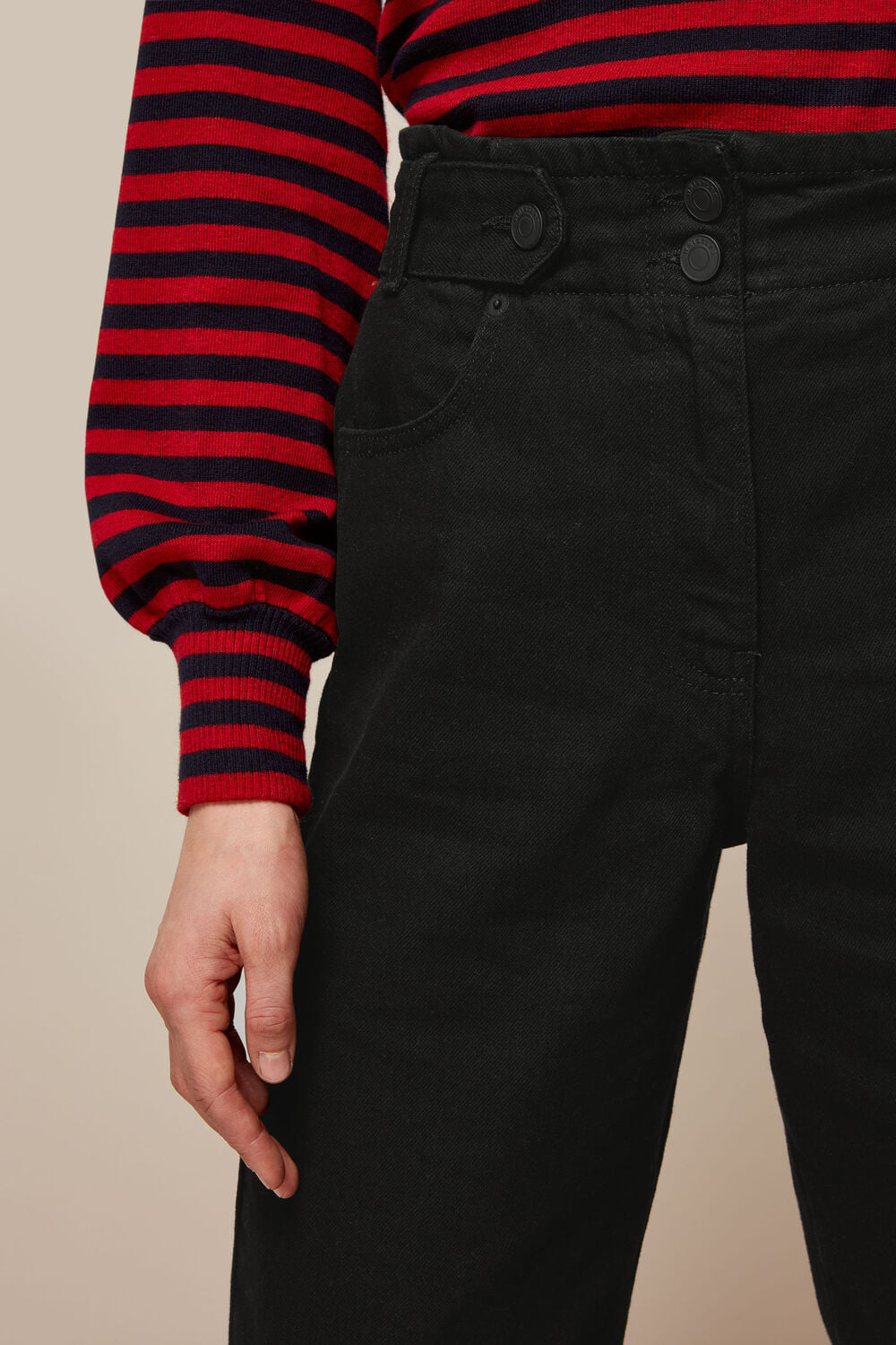 Paperbag Denim Jean Black