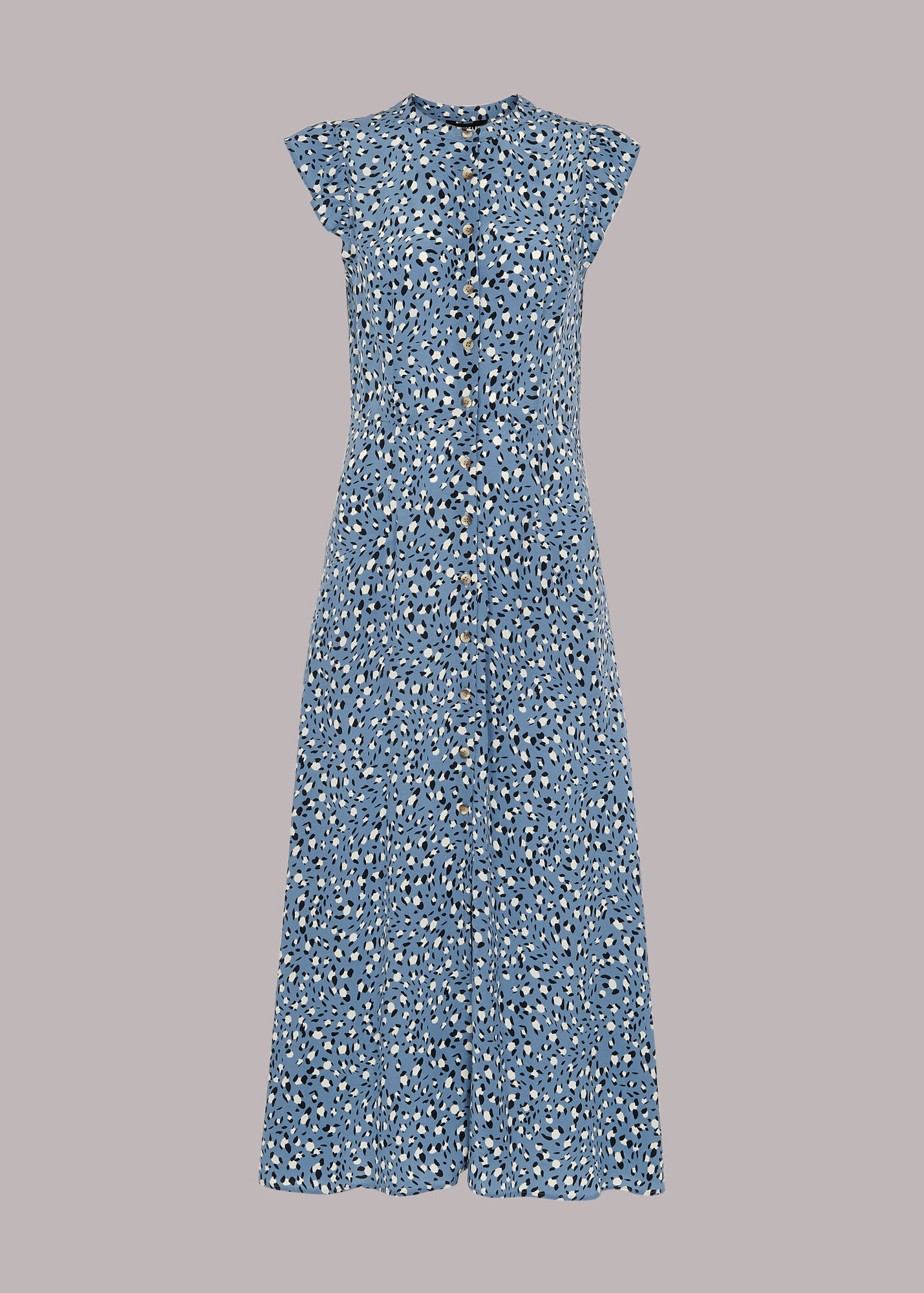 Imogen Blue Leopard Frill Dress