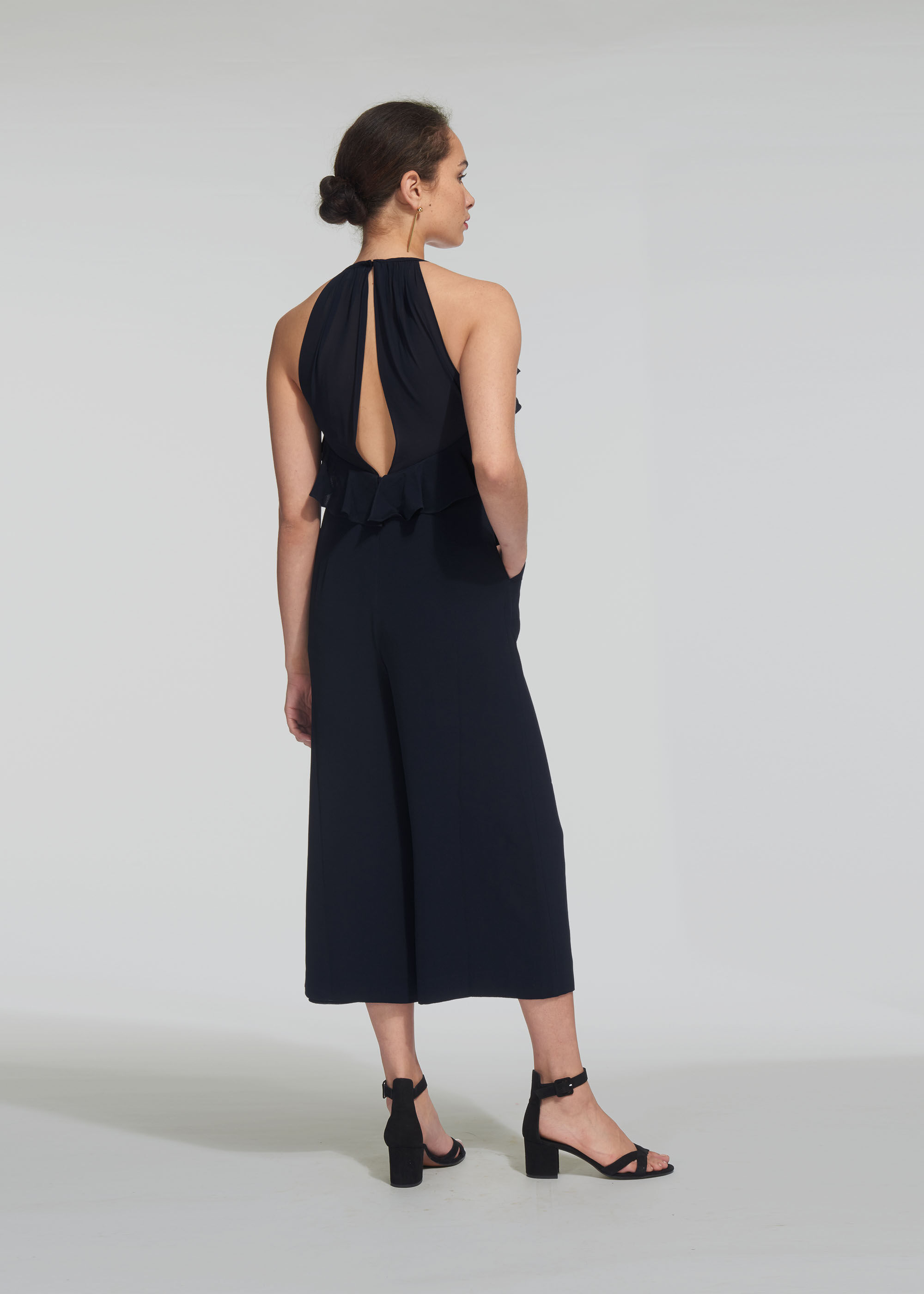 Navy frill jumpsuit cheap