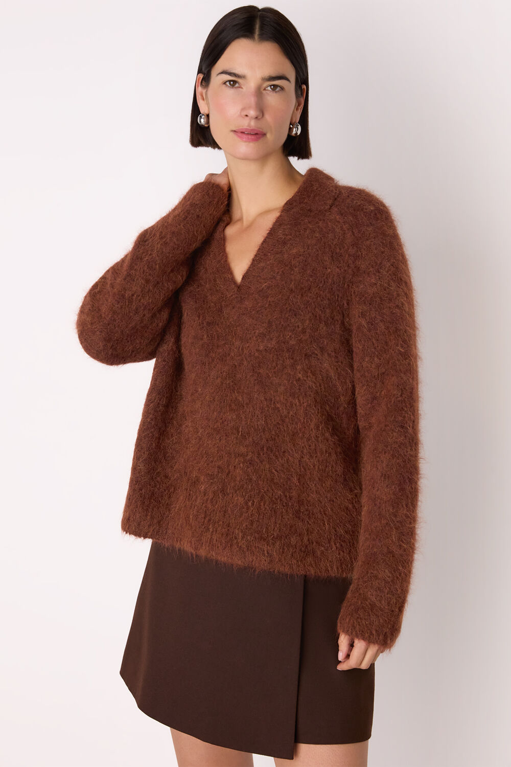 Alpaca Collar Neck Knit