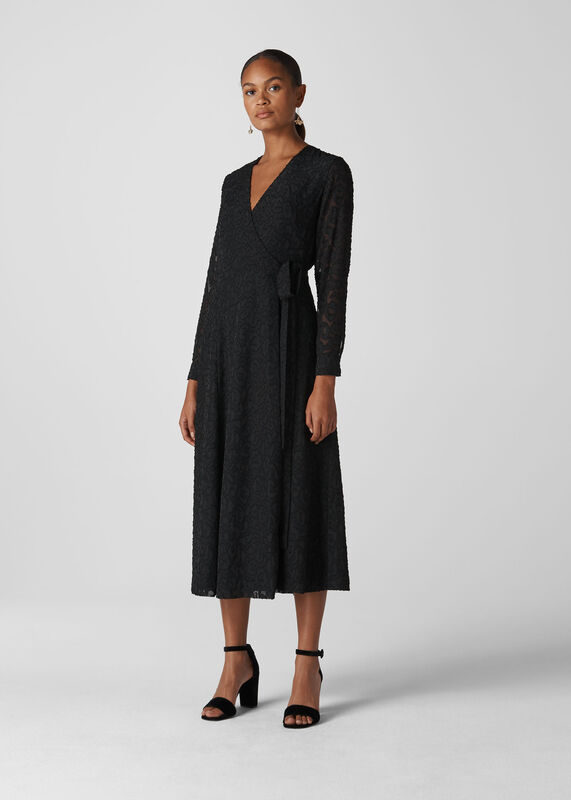 Animal Devore Wrap Dress