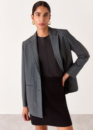 Isla Pinstripe Wool Blazer