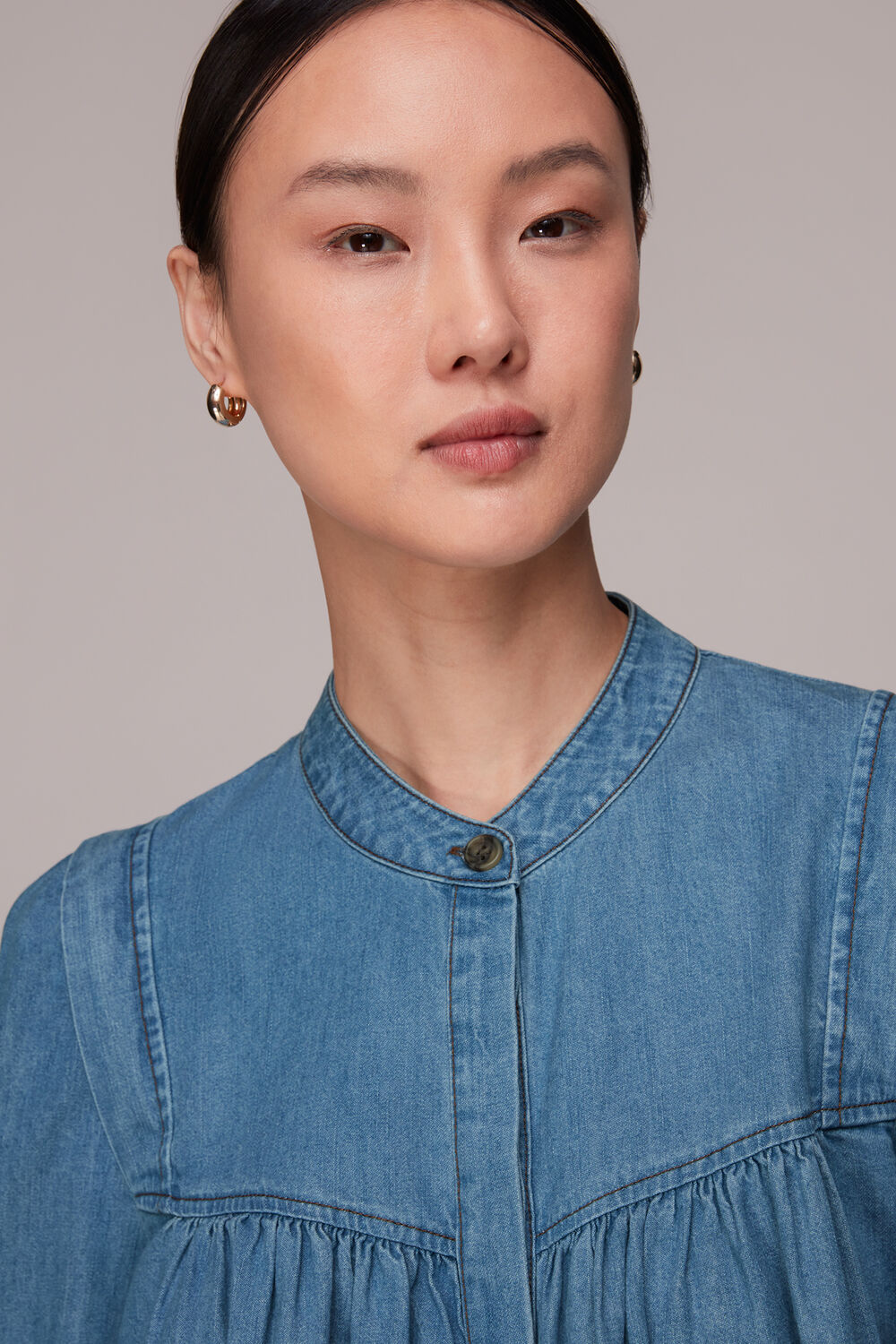 Mollie Chambray Denim Blouse