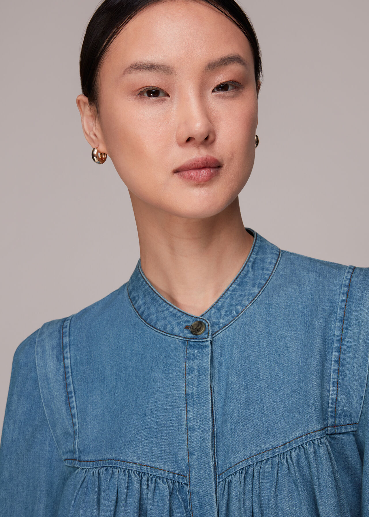 Mollie Chambray Denim Blouse