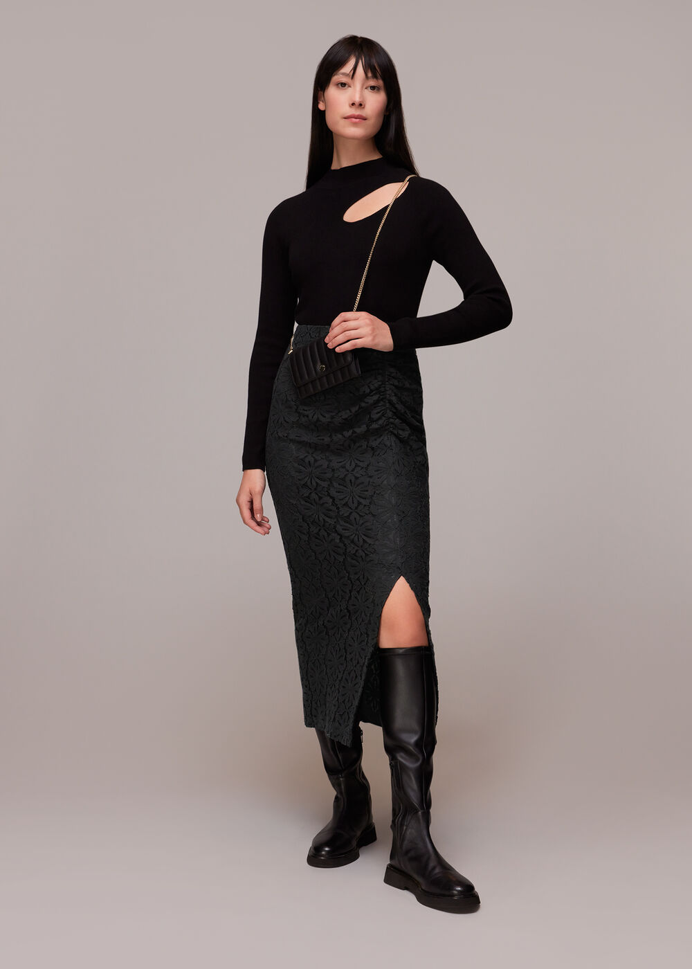 Lace Column Skirt