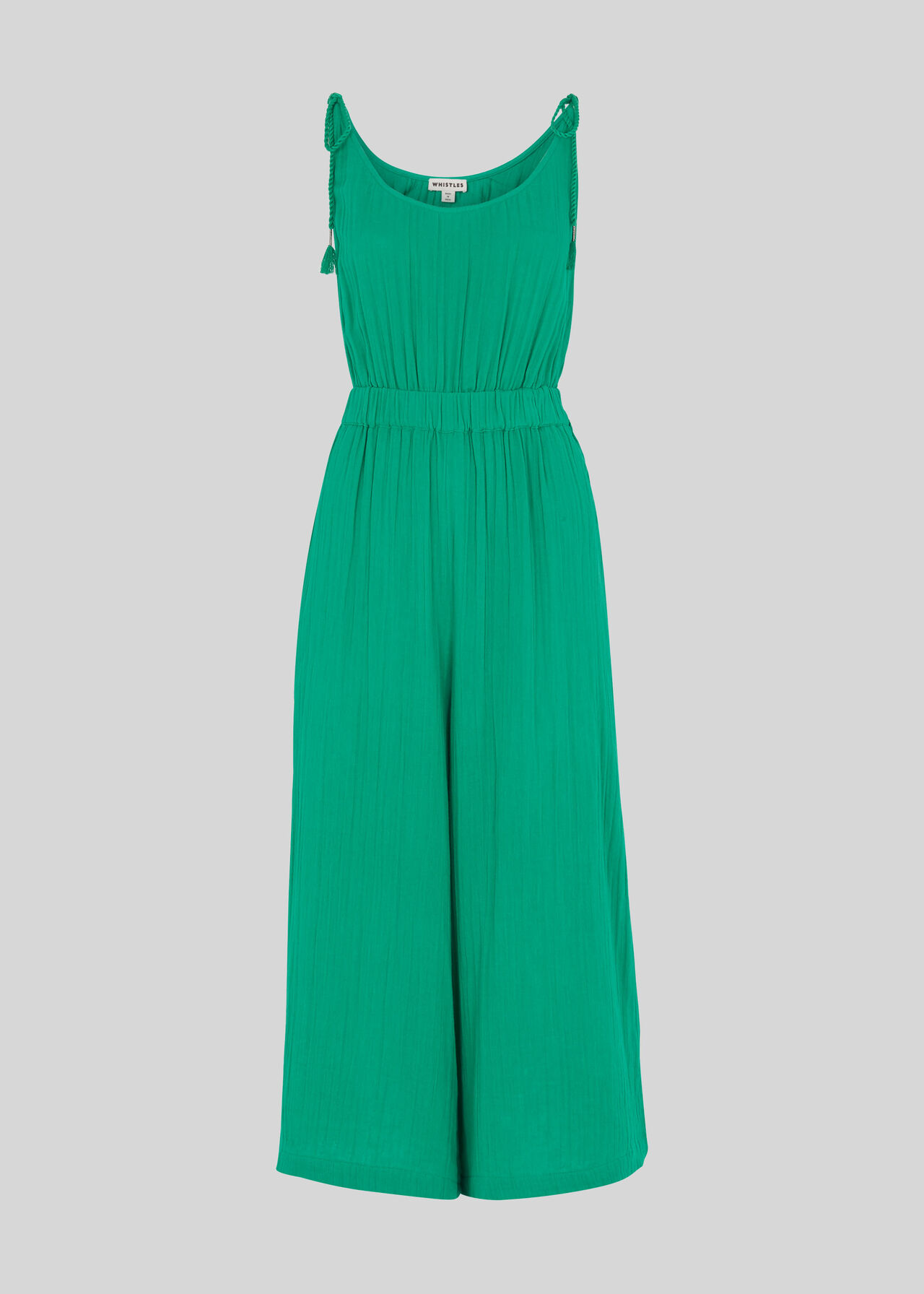 Mila Textured Casual Jumpsuit Green