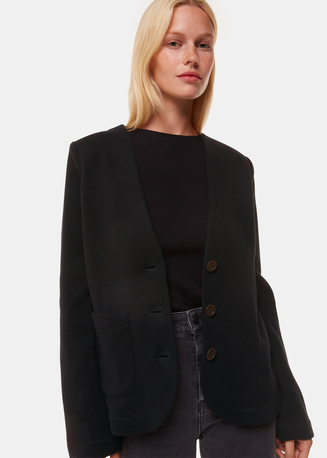 Lucy V Neck Jersey Jacket