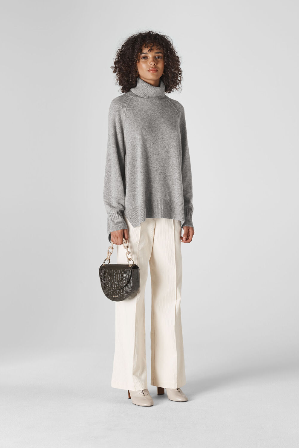 Cashmere Roll Neck Sweater Grey