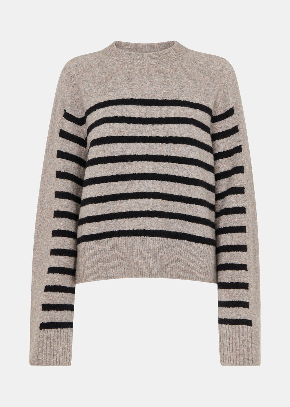 Wool Mix Stripe Contrast Knit
