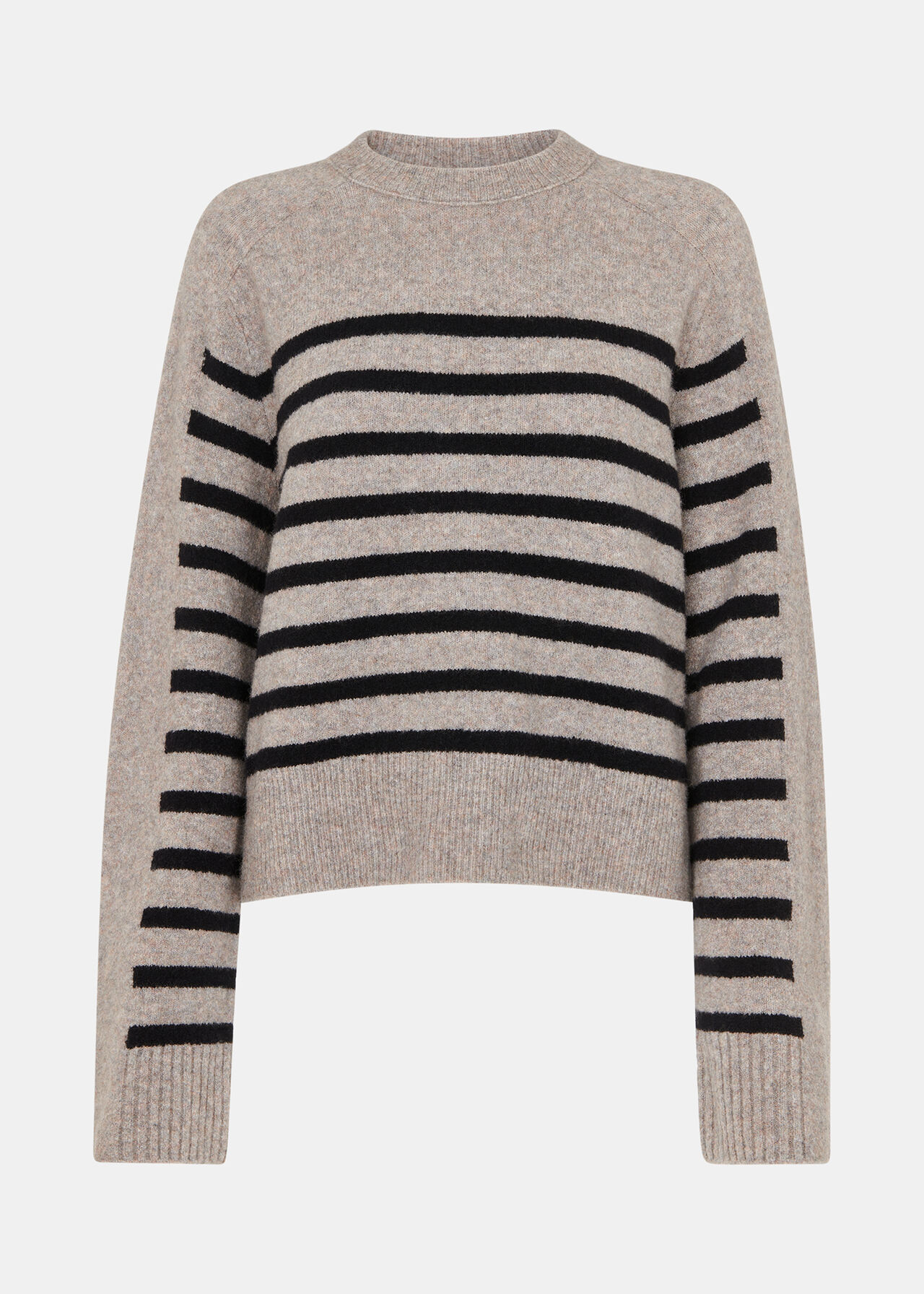 Wool Mix Stripe Contrast Knit