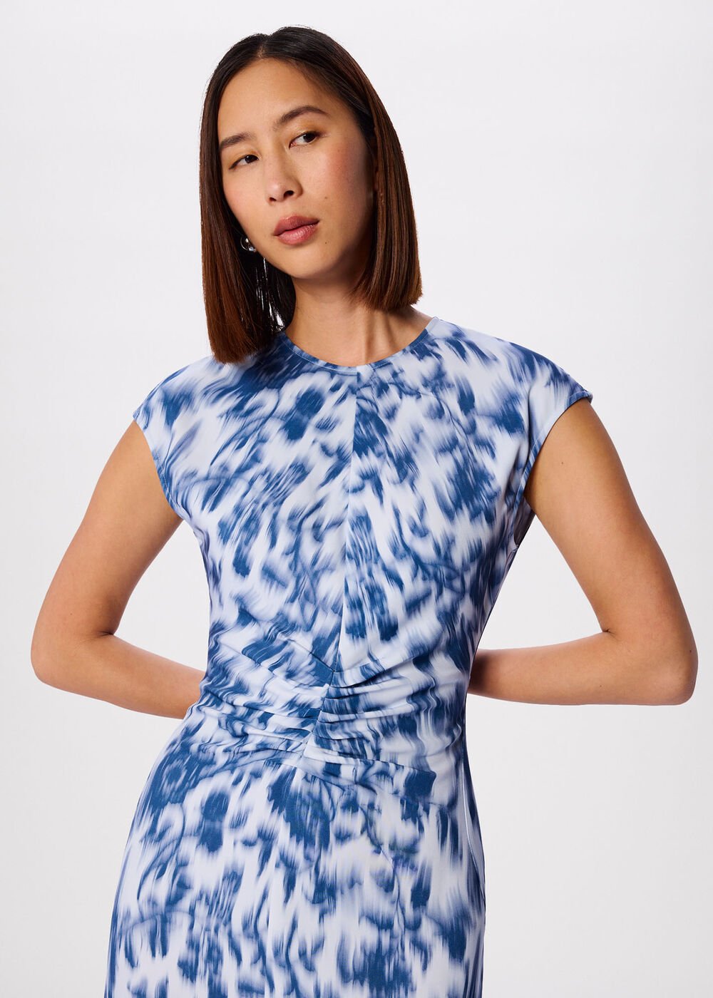 Blurred Floral Crepe Dress